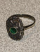 Vintage Marcasite and Green Onyx Sterling Silver Ring, Size 7.75, Imported from, Antiques, Uncategorized, David's Antiques and Oddities