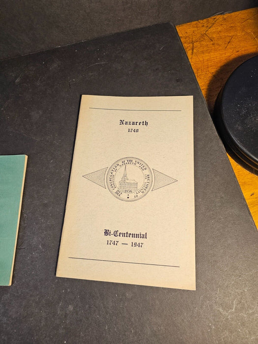 Nazareth Hall book 1869/german prayers/bicentennial 1947/ sams menu, Antiques, David's Antiques and Oddities