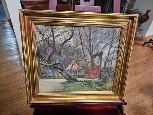 Charming Cottage in Woods: Original Oil Painting by Ludwig Holm (1927), Antiques, David's Antiques and Oddities