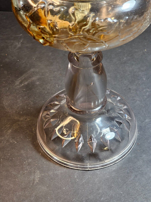 Late 19th Century American Kerosene Lamp with Floral and Diamond Motif, Antiques, David's Antiques and Oddities