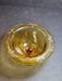 Amber etched compote 6.5 wx3.75 high, floral with line etching., Antiques, David's Antiques and Oddities