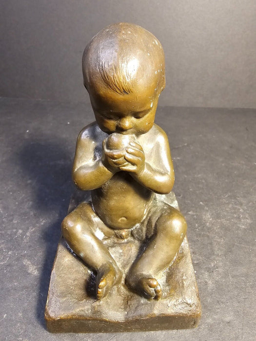 Bernardo Balestrieri Bronze Baby Sculpture 5.75 high, Antiques, David's Antiques and Oddities