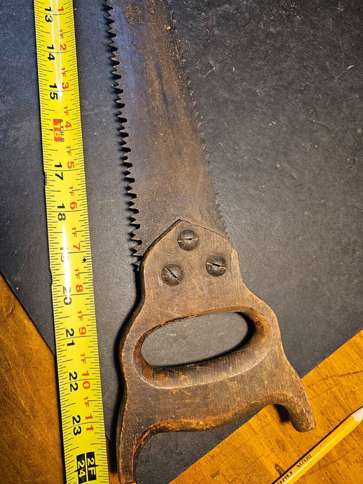 Saw 1930s 24" Rough and fine cut on one blade /unique/, Antiques, David's Antiques and Oddities