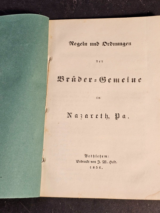 Nazareth Hall book 1869/german prayers/bicentennial 1947/ sams menu, Antiques, David's Antiques and Oddities