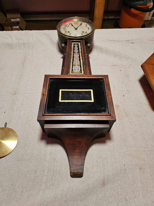 Ingraham banjo clock/time and chime/was working/pen and key/been sitting 20 yrs/, Antiques, David's Antiques and Oddities