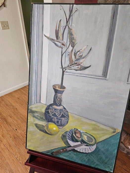 OIL PAINTING ON CANVAS, STILL LIFE, ARTIST SGINED LOWER RIGHT, APPROXIMATELY 25, Antiques, David's Antiques and Oddities