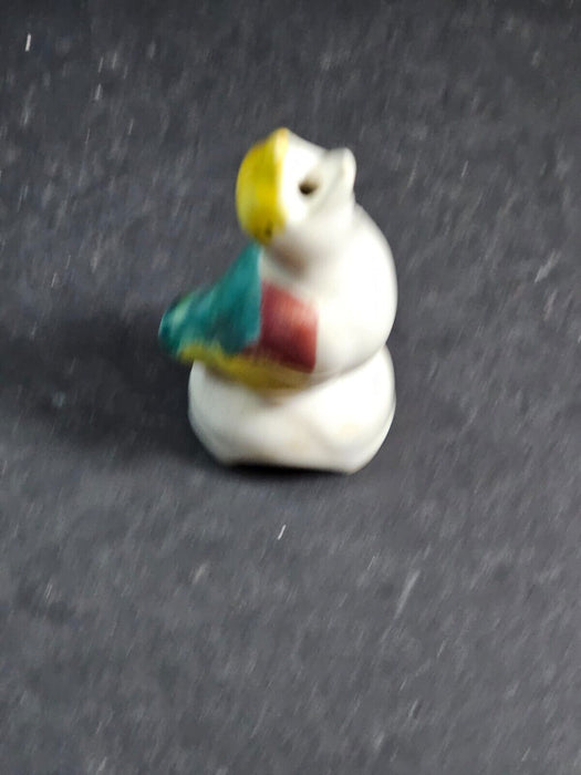 Pie bird 5 " red blue yellow heave ceramic unmarked Classic look