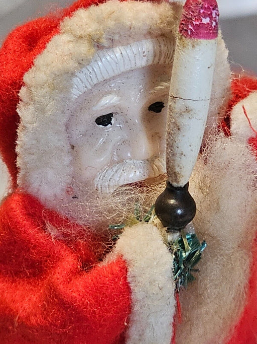 Santa with candle 1940s unmarked paper mache 6" tall, Antiques, David's Antiques and Oddities