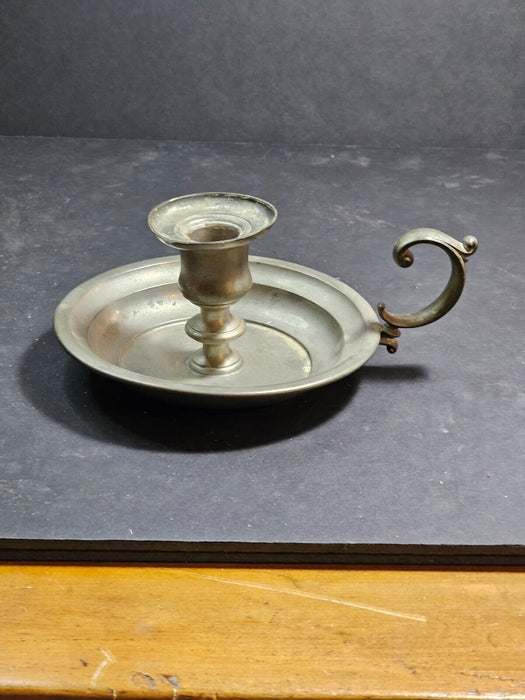 Pewter candle holder international pewter. 6" wide 3" high, Antiques, David's Antiques and Oddities