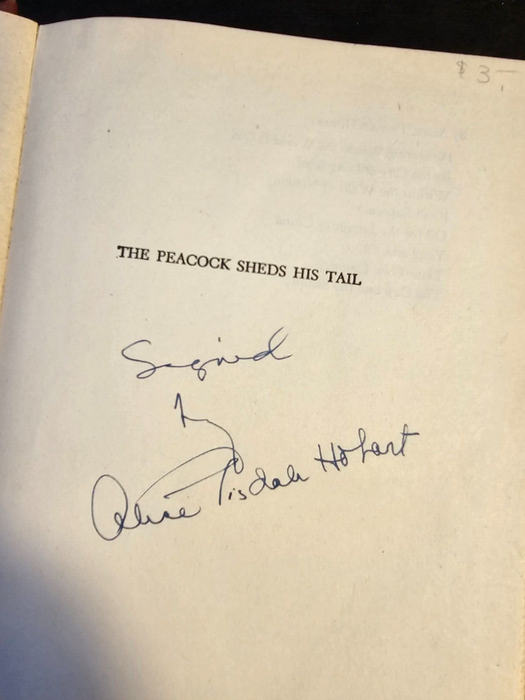 The peacock sheds his tail 360 p author signed 1945