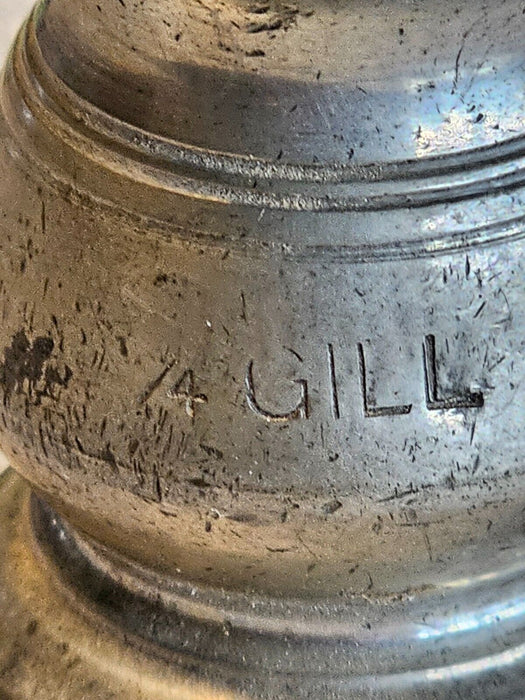 Pewter measure Hall marked 1/4 gill 2 " high real nice quality late 1800s, Antiques, David's Antiques and Oddities