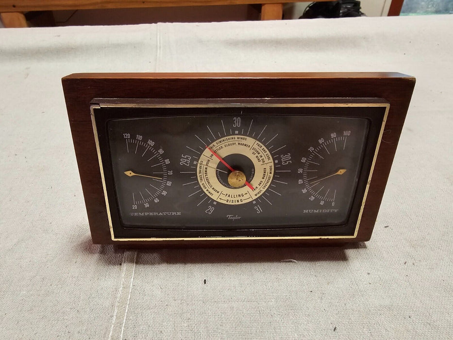 Mid century barometer works fine. 6"x 9" Mahogany, Antiques, David's Antiques and Oddities