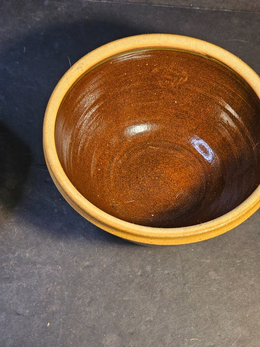 2 westerwald pottery batter bowls/ 7 " and 8" 1993/blue flower/heart, Antiques, David's Antiques and Oddities