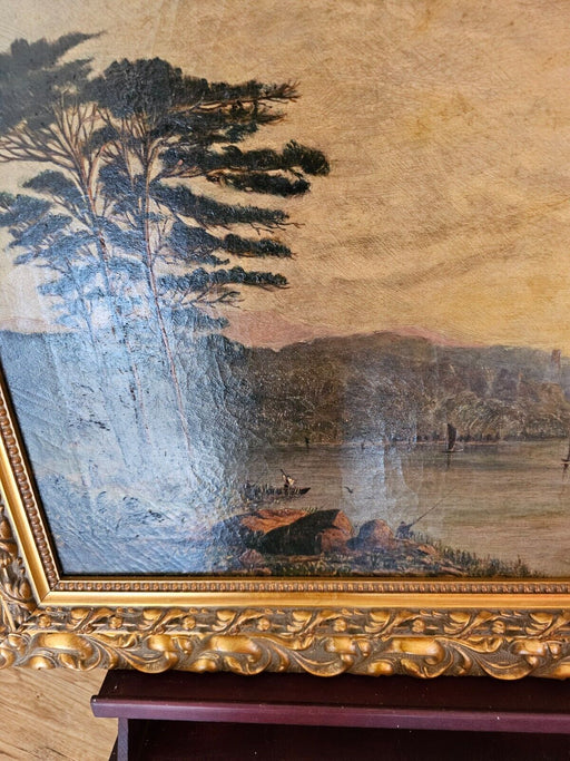 1860s lake scene/excellent condition professionally framed/  32 x26, Antiques, David's Antiques and Oddities