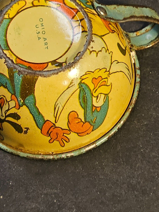 Tin well played with mickey and friends 1930s 2 " cup/ great graphics, Antiques, David's Antiques and Oddities