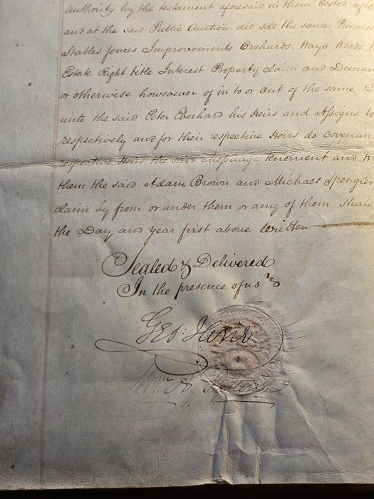 Deed to land in Nazareth on Velum, Land transfer 1807 with seals