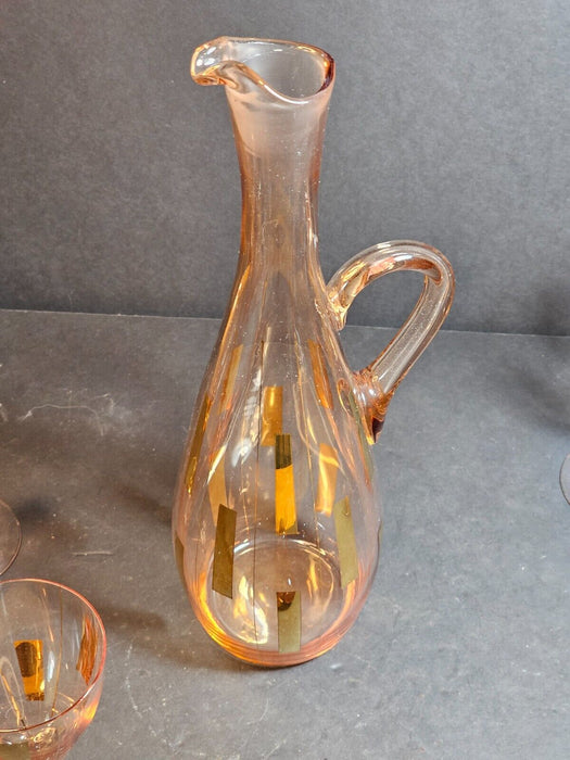 Mid Century Modern 15' Blown Decanter with Polished Pontil and 6 / 6 inch Goblet, Antiques, David's Antiques and Oddities