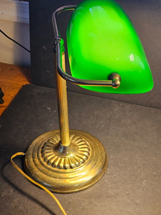 Desk light green shade 12" high 10 " wide 1980s works great as found, Antiques, David's Antiques and Oddities