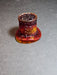 Pressed Glass Burnt Orange MCM  3x3 " Top Hat., Antiques, David's Antiques and Oddities