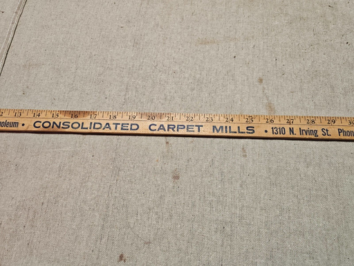 advertising yard stick consolidated carpet mills/, Antiques, David's Antiques and Oddities