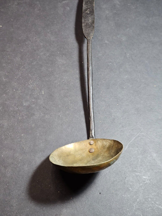 Forged steel and brass ladle made by craftsman in the 1970s w/ makers mark. 15", Antiques, David's Antiques and Oddities