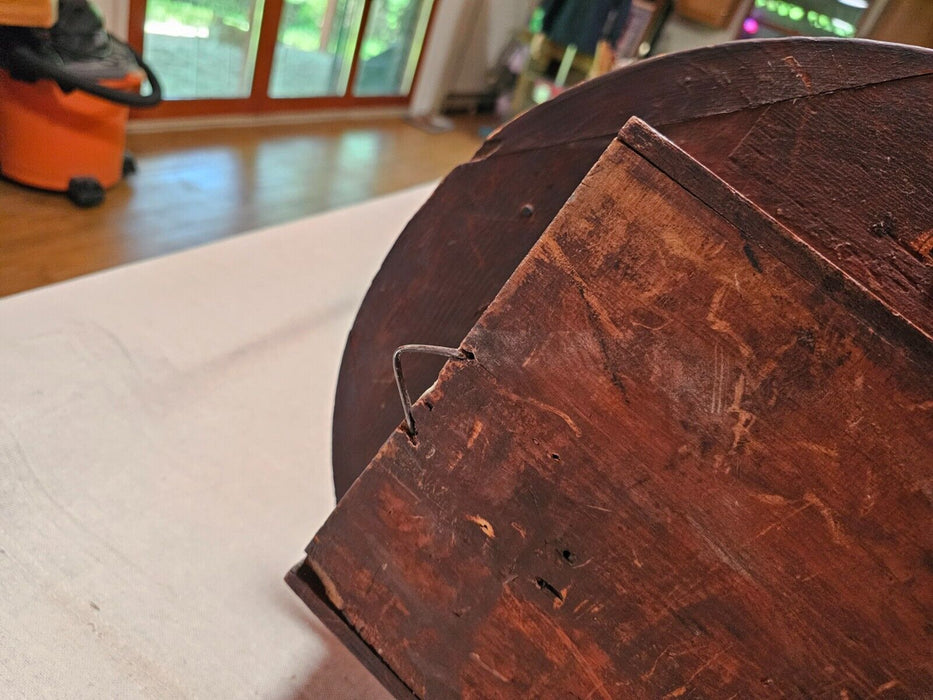 Awesome inlaid clock/28x10 /pendulum and key/front glass gone/superior clock co., Antiques, David's Antiques and Oddities