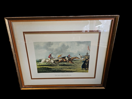 The high Mettled Races Horse print 17 x21 with frame  H. Alken, Antiques, David's Antiques and Oddities