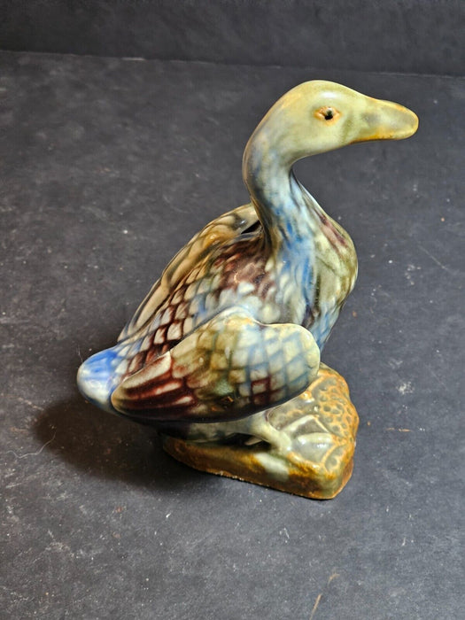 Early 20th Century Asian Porcelain Duck - 6" Tall, Soft Blues, and Brown Tones,, Antiques, David's Antiques and Oddities