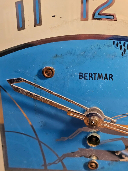 Bertmar clock DECO made in canada/ 8x7/ runs and stops/can hang, Antiques, David's Antiques and Oddities