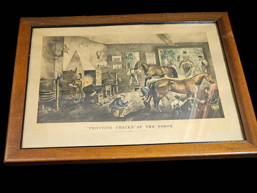 Currier reprint 1920s 15.5x12.5 with frame great subject matter, Antiques, David's Antiques and Oddities
