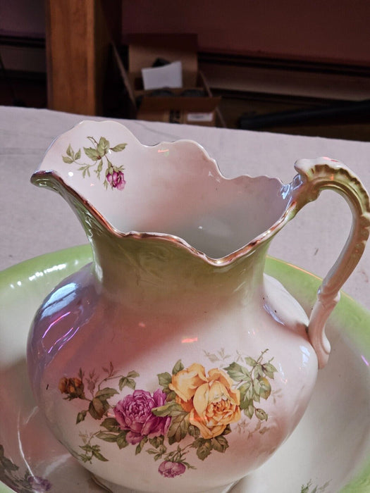 Buffalo pottery pitcher and bowl 17.5" across bowl 11.5" pitcher perfect, Antiques, David's Antiques and Oddities