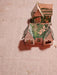 Wooden church/primitive 12 x17 /7 cardboard village houses/1930s as found, Antiques, David's Antiques and Oddities