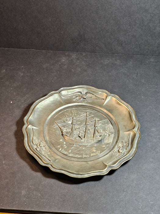 Pewter Plate Birth of a Nation Commemorative 1972 Birth of a Nation Boston Tea P, Antiques, David's Antiques and Oddities