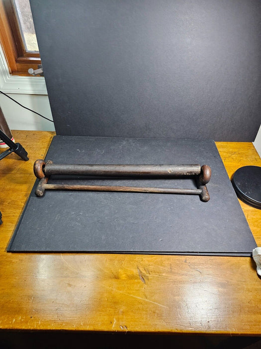 Primitive wood towel holder with removable towel bar 20 " x6"  very unique 1890s, Antiques, David's Antiques and Oddities