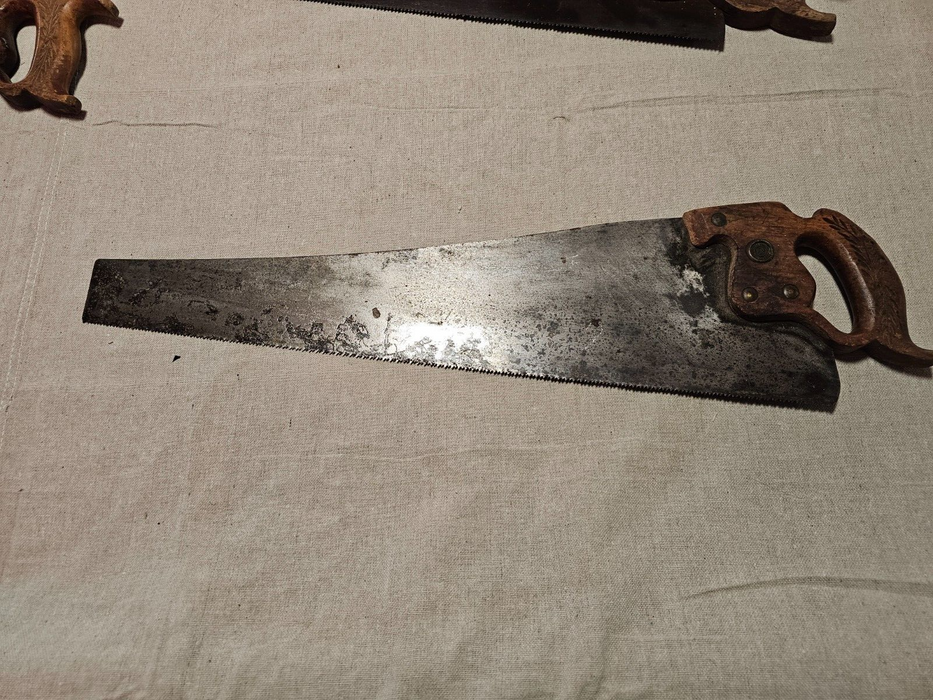 4 Early hand saws/ 3 disston/1 unsure/ good working order 1 Price for all, Antiques, David's Antiques and Oddities