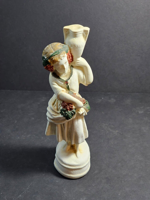 Salt figure of a woman 9.25" paint applied for hair and fruit, Antiques, David's Antiques and Oddities