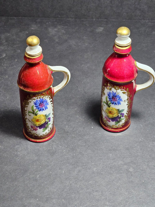 Limoges France, 2-5" handled jugs,with stoppers, floral design, Antiques, David's Antiques and Oddities