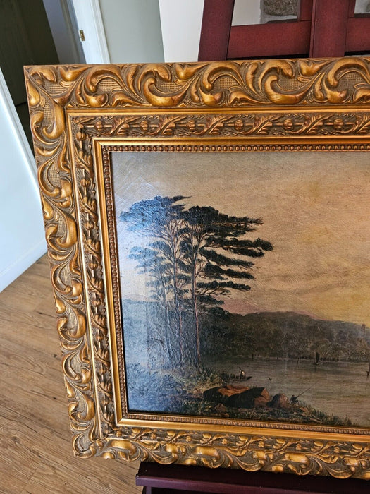 1860s lake scene/excellent condition professionally framed/  32 x26, Antiques, David's Antiques and Oddities