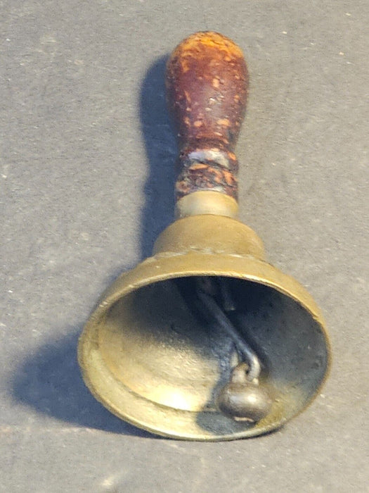 3" dinner bell late 1800s Brass wood handle embossed design on bell  classic, Antiques, David's Antiques and Oddities