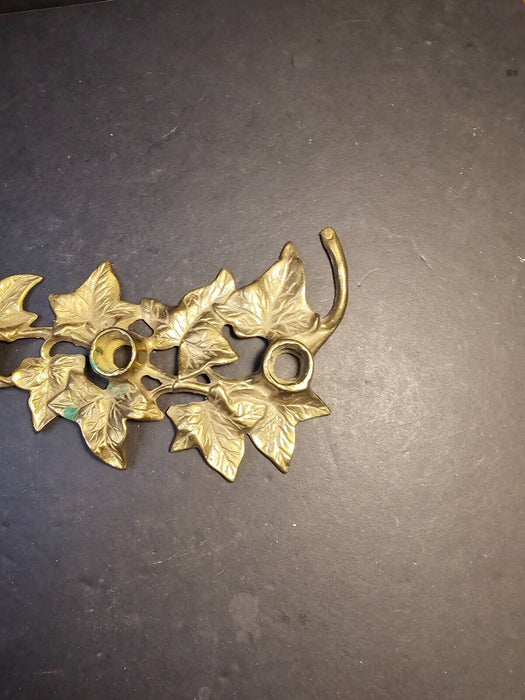 3 candle Brass leaf candle holder/solid brass at least 35 yrs old, Antiques, David's Antiques and Oddities