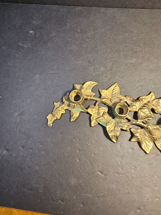 3 candle Brass leaf candle holder/solid brass at least 35 yrs old, Antiques, David's Antiques and Oddities