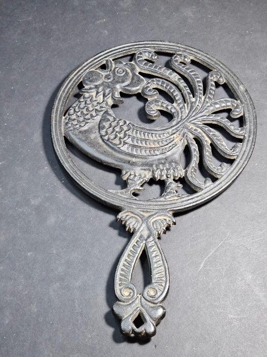 Cast iron rooster trivet 11" long 7" wide ornate and perfect, Antiques, David's Antiques and Oddities