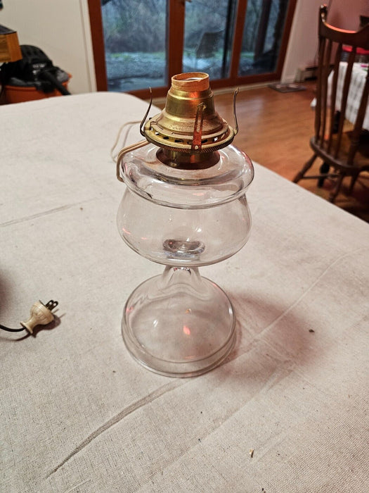 kerosene lamp glass with bubbles and straw marks 12" electrified, Antiques, David's Antiques and Oddities