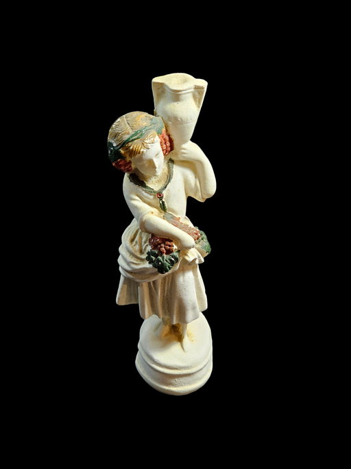 Salt figure of a woman 9.25" paint applied for hair and fruit, Antiques, David's Antiques and Oddities