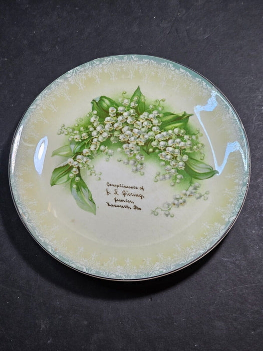 Nazareth Pa plate Giering Jeweler,7" plate green tones floral design, Antiques, David's Antiques and Oddities