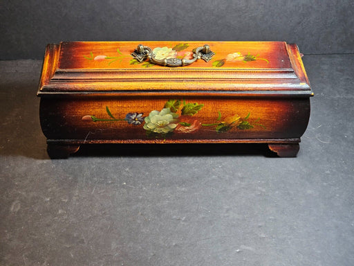 Floral decorated Box 14 x5 x6 Used conditions Attractive home decor 1980s, Antiques, David's Antiques and Oddities