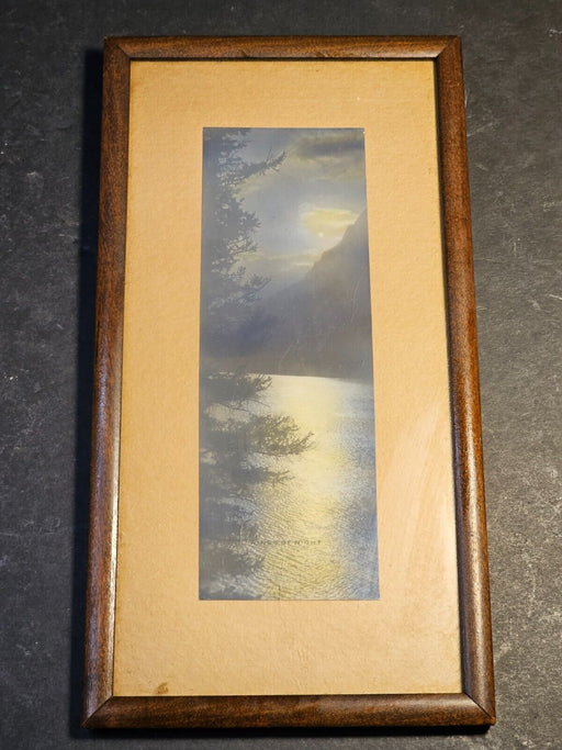 Print 1920s 9.9 x 5 /wings of night/as found original frame, Antiques, David's Antiques and Oddities