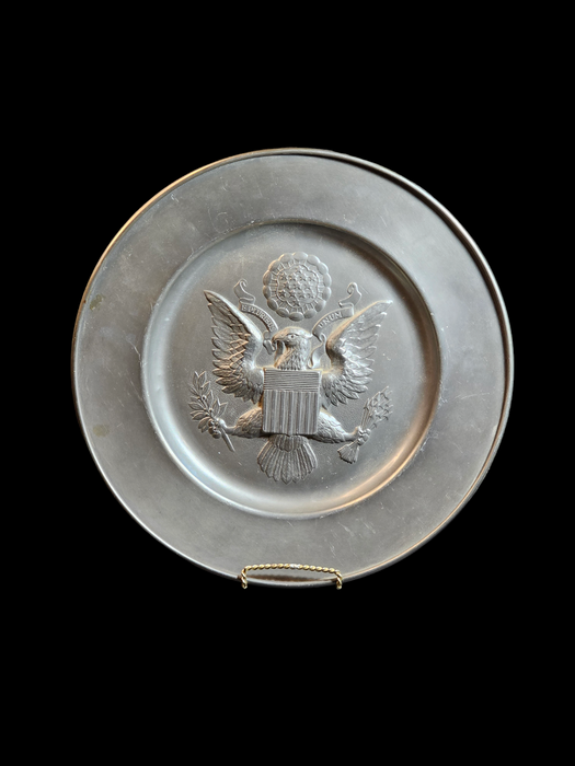 Pewter 13" Seal of the United States Hanging Plate: A Regal Touch by Royal Hol., Antiques, David's Antiques and Oddities