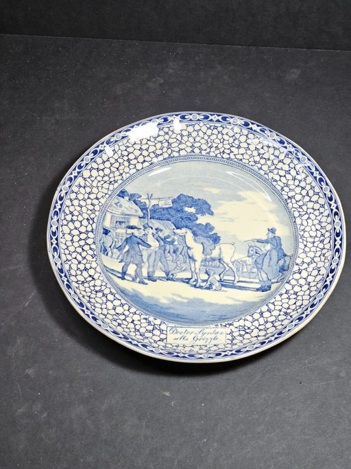 Dr. Syntax plate 9 " Maker Adams English Blue and white, Antiques, David's Antiques and Oddities