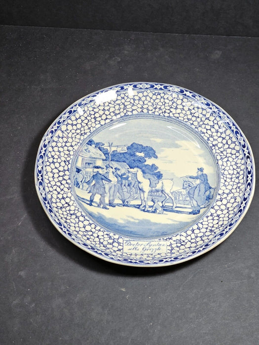 Dr. Syntax plate 9 " Maker Adams English Blue and white, Antiques, David's Antiques and Oddities